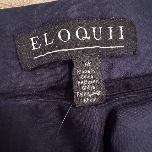 ELOQUII WOMENS NAVY BLUE DRESS PANTS NEW SIZE 16 - Picture 7 of 9